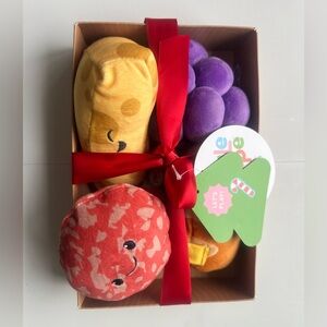 Charcuterie Box Set Swiss Cheese, Salami, Grapes, Bread 4pc Plush - Gigglescape™
